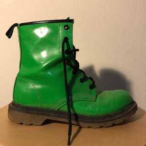 vinyl combat boot